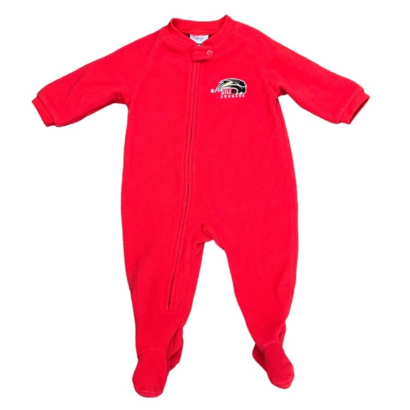 3-Piece SIUE Baby Bundle: 1 Red Fleece Pajamas & 2 Onesies, Size 6-9 Months - Picture 2 of 8